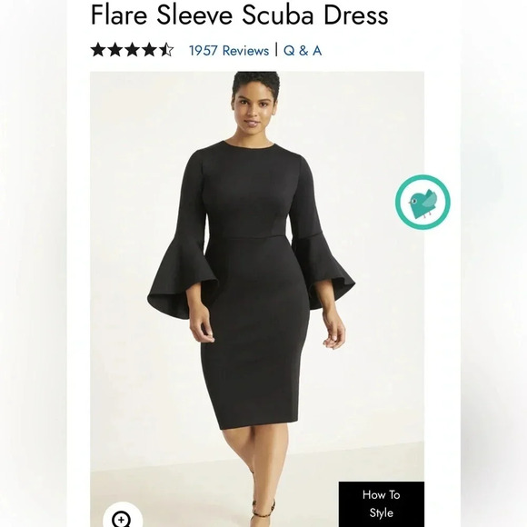 Eloquii Dresses & Skirts - Eloquii Flare Sleeve Scuba Dress